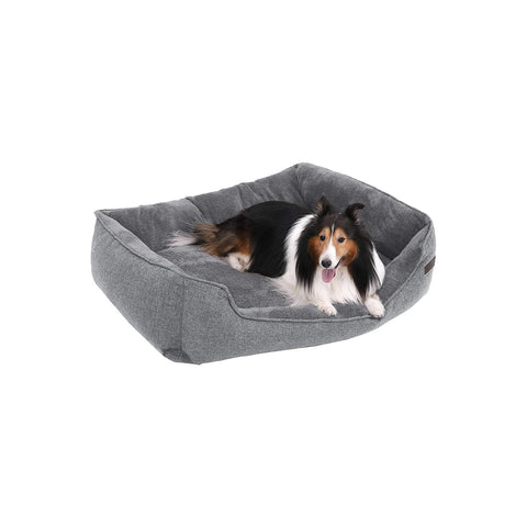 Rootz Cozy Dog Bed - Pet Bed - Puppy Bed - Imitation Linen - Removable Cover - Machine Washable - 110cm x 77cm x 25cm