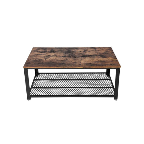 Rootz Coffee Table - Coffee Table With Shelf - Industrial Design - Space-saving - Coffee Furniture - Chipboard - Steel - Vintage Brown-black - 106.2 x 45 x 60.2 cm (W x H x D)
