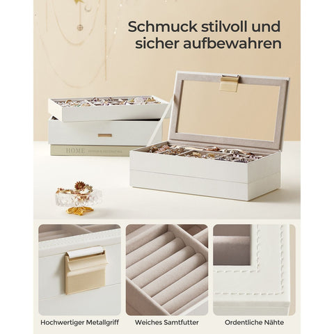 Rootz Stackable Jewelry Box - Organizer Tray - Drawer Case - Space Saving Solution - 30cm x 20cm x 12cm