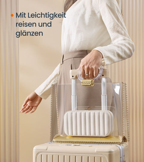 Rootz HOME ANAH Jewelry Box - Travel Organizer - White Case - PU Leather - 10.5cm x 20.5cm x 6cm
