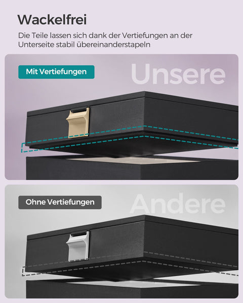 Rootz Jewelry Box Organizer - Storage Case - Jewelry Organizer - MDF PU Velvet - Compact Design - Multi-level Storage - Elegant Design - 17cm x 28cm x 25.3cm