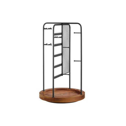Rootz Jewelry Stand - Earring Holder - Necklace Organizer - Metal and MDF Construction - Lightweight - Compact Design - 20cm x 20cm x 33.4cm