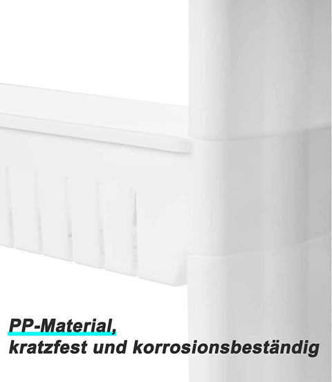 Rootz Niche Trolley - White Kitchen Cart - Slim Design - 4 Tier Shelving - High Edges - Easy Assembly - Compact - Removable Wheels