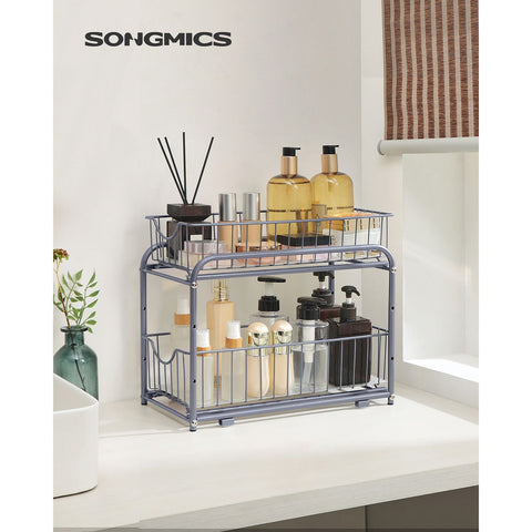 Rootz Steel Kitchen Organizer - Storage Rack - Pantry Organizer - Steel Construction - Space Saving - Easy Assembly - 21cm x 36.5cm x 33.7cm