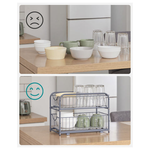 Rootz Steel Kitchen Organizer - Storage Rack - Pantry Organizer - Steel Construction - Space Saving - Easy Assembly - 21cm x 36.5cm x 33.7cm