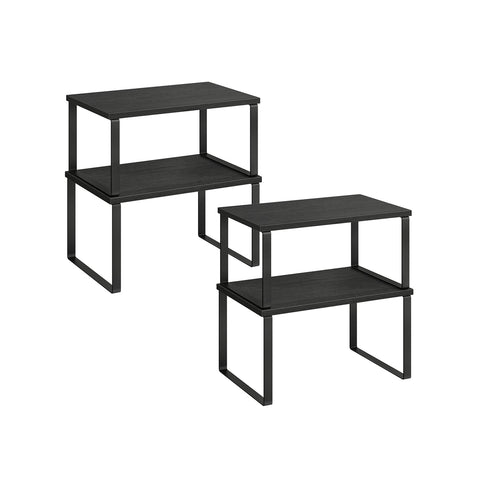 Rootz 4 Tier Cake Rack - Cupcake Stand - Metal Wood Material - Easy Assembly - Space Saving - 19.5cm x 29.7cm x 15.8cm - 18.5cm x 29.7cm x 13.7cm
