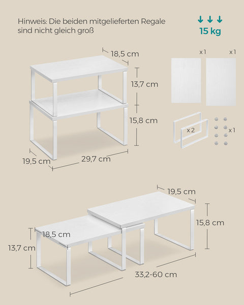 Rootz 4 Tier Cake Rack - Cupcake Stand - Metal Wood Material - Easy Assembly - Space Saving - Versatile Use - 19.5cm x 29.7cm x 15.8cm - Cloud White-Snow White - 3.3kg - 15kg Capacity