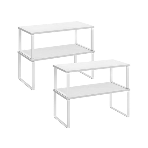 Rootz 4 Tier Cake Rack - Cupcake Stand - Metal Wood Material - Easy Assembly - Space Saving - Versatile Storage - 19.5cm x 39.7cm x 15.8cm - Cloud White-Snow White