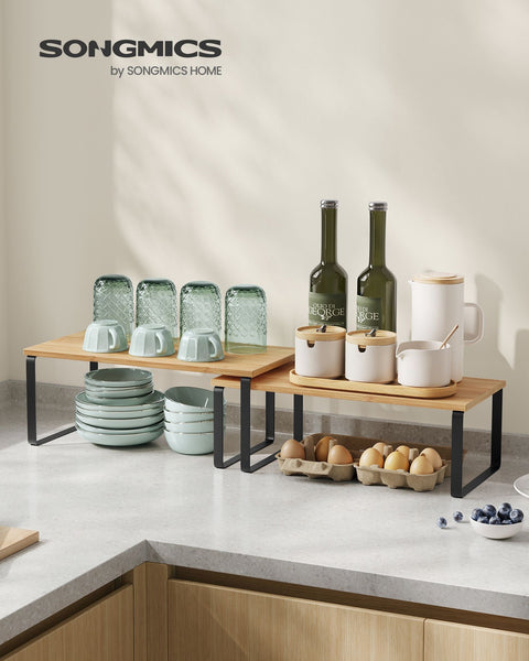 Rootz 2 Piece Set Cake Rack - Baking Stand - Metal Wood Material - Easy Assembly - Lightweight - Space Saving - 19.5cm x 39.7cm x 15.5cm