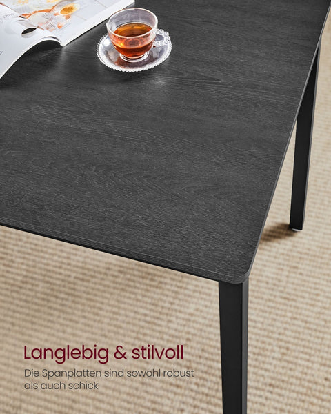 Rootz Dining Table with 2 Benches Set - Dining Set - 3 Piece Furniture - Space-Saving Design - Table: 70cm x 110cm x 75cm, Bench: 30cm x 97cm x 50cm
