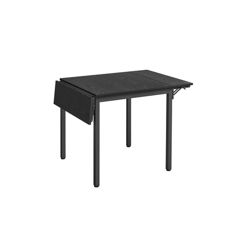 Rootz Dining Table - Esstisch - Foldable Table - Space-Saving - 78x120x76.2cm (Unfolded) - Ebony Black-Ink Black