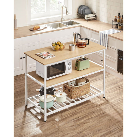 Rootz 3-Tier Kitchen Shelf Rack - Storage Organizer - Steel Frame - Large Countertop - 60cm x 120cm x 90cm