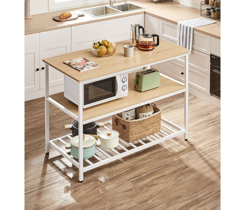 Rootz 3-Tier Kitchen Shelf Rack - Storage Organizer - Steel Frame - Large Countertop - 60cm x 120cm x 90cm