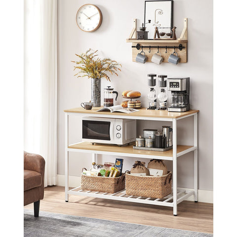 Rootz 3-Tier Kitchen Shelf Rack - Storage Organizer - Steel Frame - Large Countertop - 60cm x 120cm x 90cm