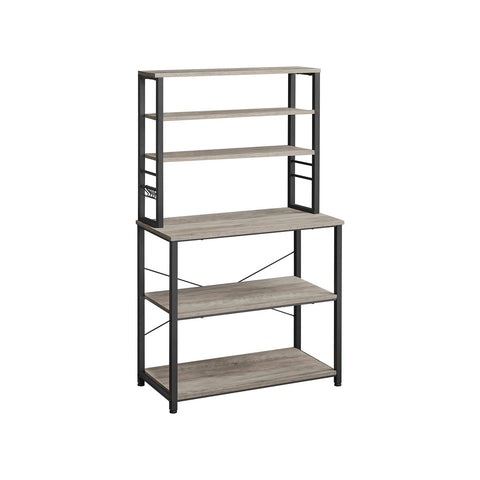 Rootz Kitchen Shelf - Storage Rack - Organizer - Space-Saving Design - 40 x 80 x 167 cm Brown-Black