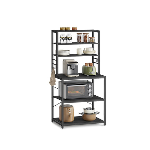 Rootz 3 Tier Cake Rack - Cupcake Stand - Dessert Display - Chipboard and Steel - Anthracite Gray-Ink Black - 40cm x 60cm x 167cm - 16.1kg - 10.4kg Max Load Capacity - Easy Assembly