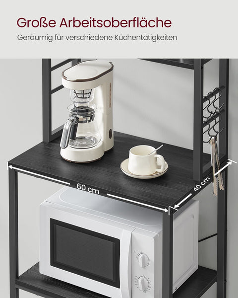 Rootz 3 Tier Cake Rack - Cupcake Stand - Dessert Display - Chipboard and Steel - Anthracite Gray-Ink Black - 40cm x 60cm x 167cm - 16.1kg - 10.4kg Max Load Capacity - Easy Assembly