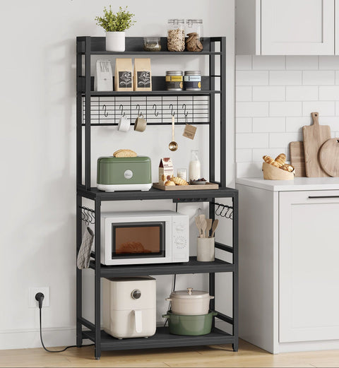 Rootz Kitchen Shelf with Sockets - Storage Rack - Kitchen Organizer - Space-Saving - 40 x 80 x 170 cm