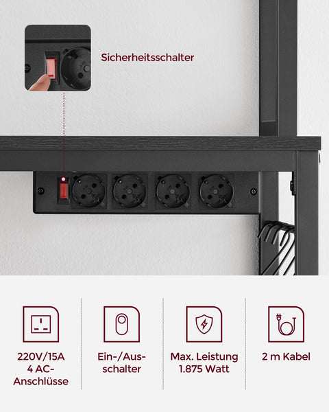 Rootz Anthracite Gray-Ink Black Cake Rack - Storage Shelf - Heavy Duty Organizer - Chipboard and Steel Construction - 40cm x 80cm x 170cm