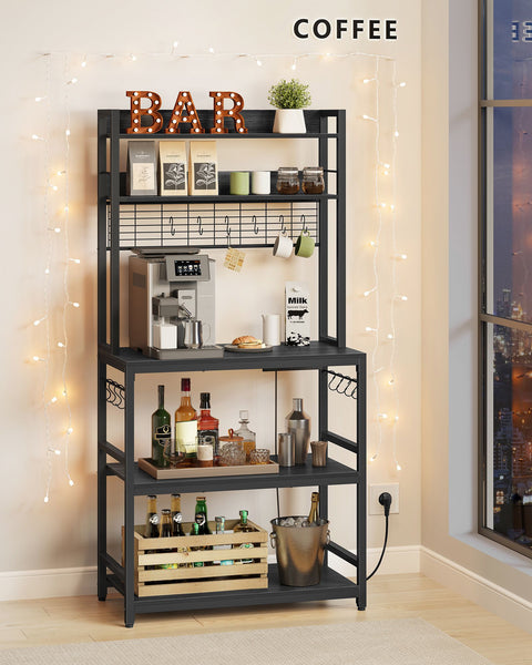 Rootz Anthracite Gray-Ink Black Cake Rack - Storage Shelf - Heavy Duty Organizer - Chipboard and Steel Construction - 40cm x 80cm x 170cm