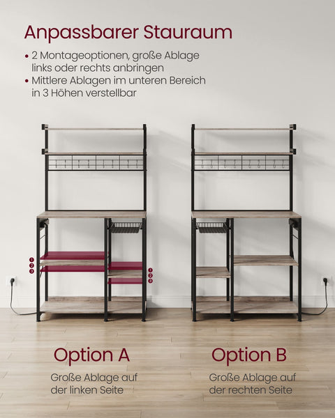 Rootz Cake Rack Organizer - Cupcake Stand - Chipboard Steel - Greige Mottled-Ink Black - 40cm x 90cm x 165.5cm - Heavy Duty - Easy Assembly - Space Saving