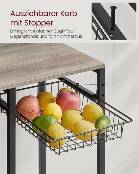 Rootz Cake Rack Organizer - Cupcake Stand - Chipboard Steel - Greige Mottled-Ink Black - 40cm x 90cm x 165.5cm - Heavy Duty - Easy Assembly - Space Saving