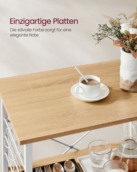 Rootz Küchenregal auf Rollen - Mobil Regal - Rollendes Küchenregal - Langlebig und Stabil - 40cm x 60cm x 89cm