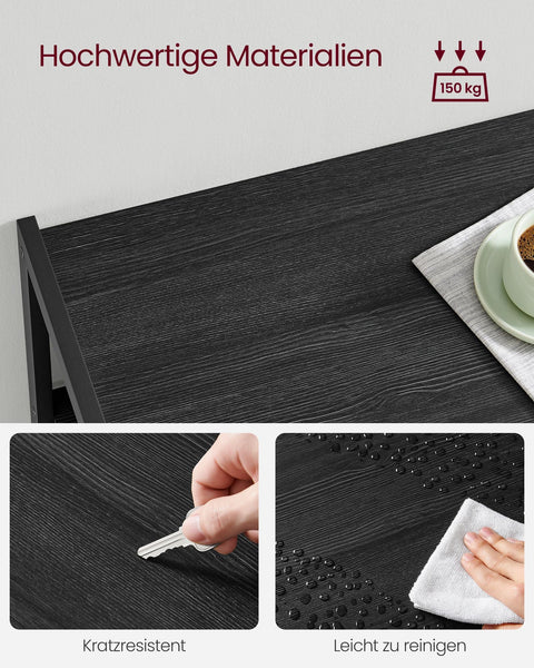 Rootz Cake Rack with Hooks - Baking Stand - Storage Organizer - Chipboard and Steel - 35cm x 80cm x 95cm - Anthracite Gray-Ink Black - 11.8kg - 20kg Capacity - 10kg Capacity - Easy Assembly