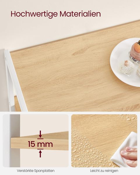 Rootz Kitchen Shelf with 2 Metal Baskets - Storage Rack - Organizer - Space-Saving - 35cm x 80cm x 95cm - Brown-White
