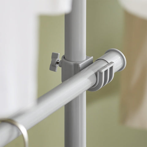 Rootz Adjustable Telescopic Clothes Rail System - Shelving Unit - Wardrobe Organizer - Space-Saving Design - Easy Assembly - Variable Size W(209-311)cm x H(200-285)cm - Light Gray