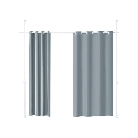 Rootz Adjustable Room Divider Curtain - Space Separator - Privacy Divider - Skin-Friendly Polyester - 162-266cm x 199-262cm