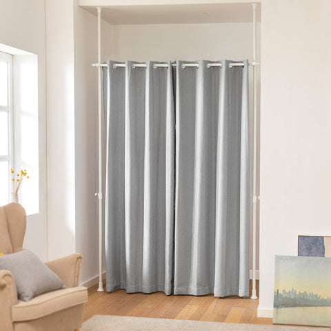 Rootz Adjustable Telescopic Curtain - Room Divider - Privacy Screen - High-Quality Polyester - Skin-Friendly - Easy Assembly - 162-270cm x 199-285cm