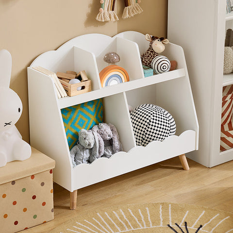 Rootz Children's Bookcase - Toy Organizer - Wooden Shelves - Easy Tidy Up - 82cm x 76cm x 35cm