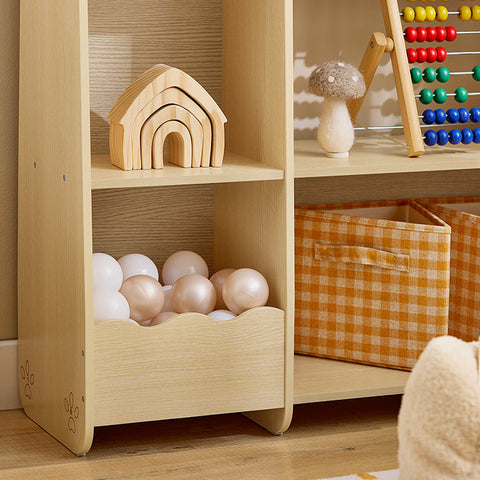Rootz Children's Shelf with Multiple Storage - Kids Bookcase - Toy Organizer - MDF Material - 91cm x 100cm x 30cm - Easy Assembly