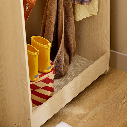 Rootz Kids Clothes Rack - Children's Garment Stand - Hanging Rail - Solid Wood Bar - Shoe Storage - 71cm x 110cm x 40cm