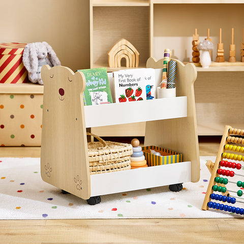 Rootz Kids 3 Compartment Cabinet - Toy Storage Organizer - MDF Material - 50cm x 53cm x 40cm - 6.3kg - 15kg Load Capacity