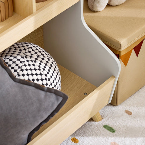 Rootz Children's Toy Shelf - Kids Storage Rack - Wooden Material - Tilt Protection - 60cm x 68cm x 37cm