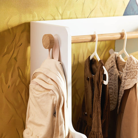 Rootz Children's Wardrobe - Kids Closet - Storage Furniture - Safe Rounded Corners - 60x110x35cm