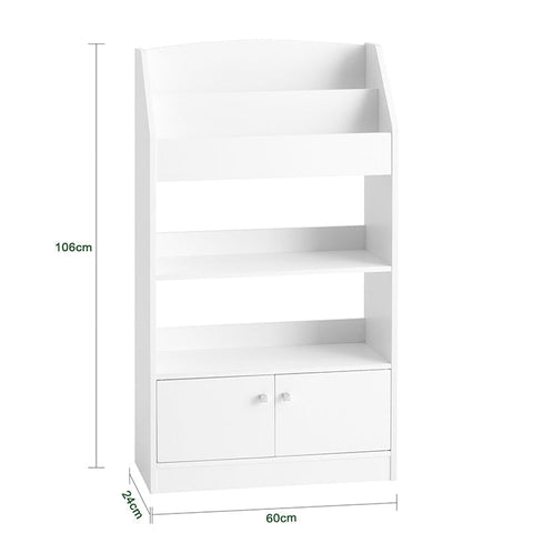 Rootz Children's Bookshelf - Storage Shelf - Organizer Unit - Chipboard and MDF - Versatile for Kids Room, Study, Living Room - Spacious Storage - 60cm x 107cm x 24cm