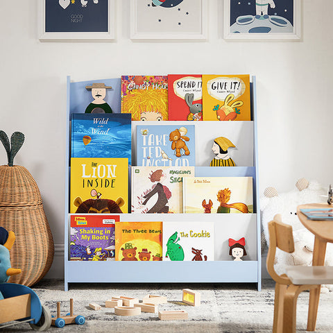 Rootz Kids Bookshelf - Children's Bookcase - Storage Unit - Safety and Convenience - MDF E1 - 80x88x30cm