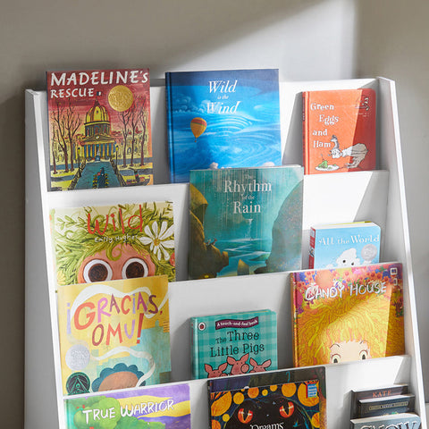 Rootz Children's Bookshelf - Newspaper Rack - Kids' Storage Organizer - Safety Features - Rounded Corners - Anti-Tip Design - 80cm x 88cm x 30cm