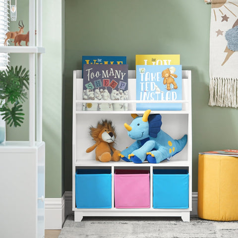 Rootz Children's Bookshelf - Toy Organizer - Kids Storage Unit - MDF Material - 63cm x 80cm x 28cm
