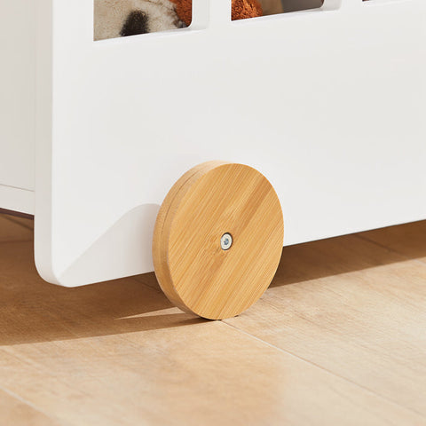 Rootz Children's Shelf - Toy Shelf - Storage Rack for Kids - MDF & Bamboo - Mobile with Wheels - Safe Rounded Corners - Child-Friendly Height - 68cm x 33cm x 43cm
