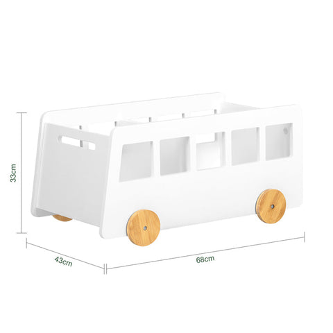 Rootz Children's Shelf - Toy Shelf - Storage Rack for Kids - MDF & Bamboo - Mobile with Wheels - Safe Rounded Corners - Child-Friendly Height - 68cm x 33cm x 43cm