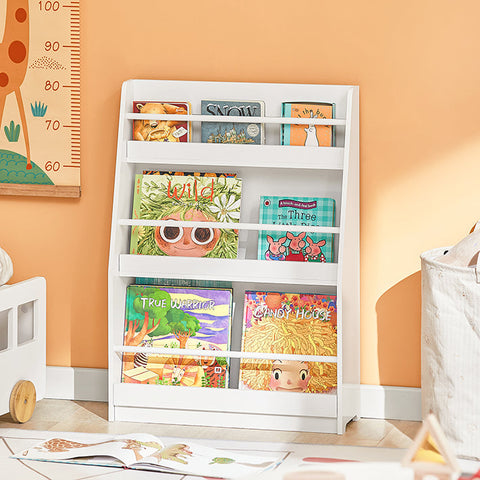 Rootz Children's Bookshelf - Wall Shelf - Storage Rack - MDF & Pine Construction - Child-Friendly Height - Anti-Tip Safety - Rounded Corners - 85cm x 86cm x 26cm