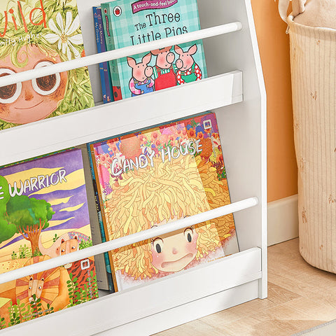 Rootz Children's Bookshelf - Wall Shelf - Storage Rack - MDF & Pine Construction - Child-Friendly Height - Anti-Tip Safety - Rounded Corners - 85cm x 86cm x 26cm