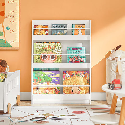 Rootz Children's Bookshelf - Wall Shelf - Storage Rack - MDF & Pine Construction - Child-Friendly Height - Anti-Tip Safety - Rounded Corners - 85cm x 86cm x 26cm