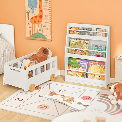 Rootz Children's Bookshelf - Wall Shelf - Storage Rack - MDF & Pine Construction - Child-Friendly Height - Anti-Tip Safety - Rounded Corners - 85cm x 86cm x 26cm