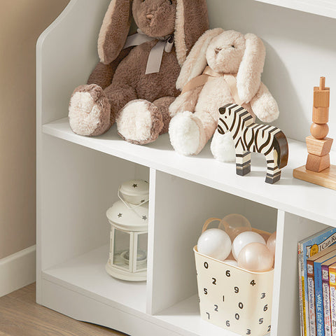 Rootz Children's Bookshelf - Toy Shelf - Storage Rack - MDF Construction - Safety Features - Wall Secure - Easy Assembly - 90cm x 95cm x 30cm