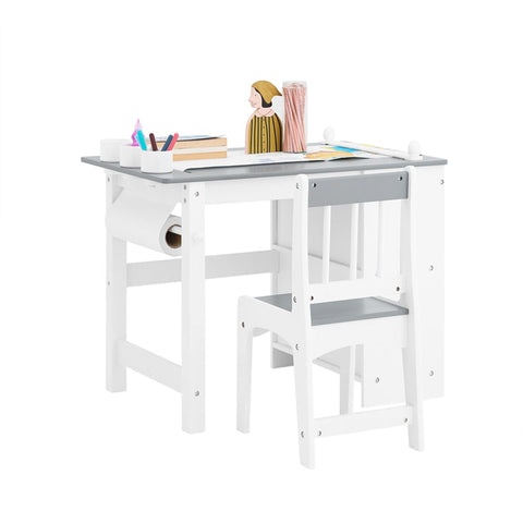 Rootz Children's Study Table Set - Kids' Desk - Learning Table - Creative Space - 80x66x50cm Table, 30x64x34cm Chair, Seat Height 32cm